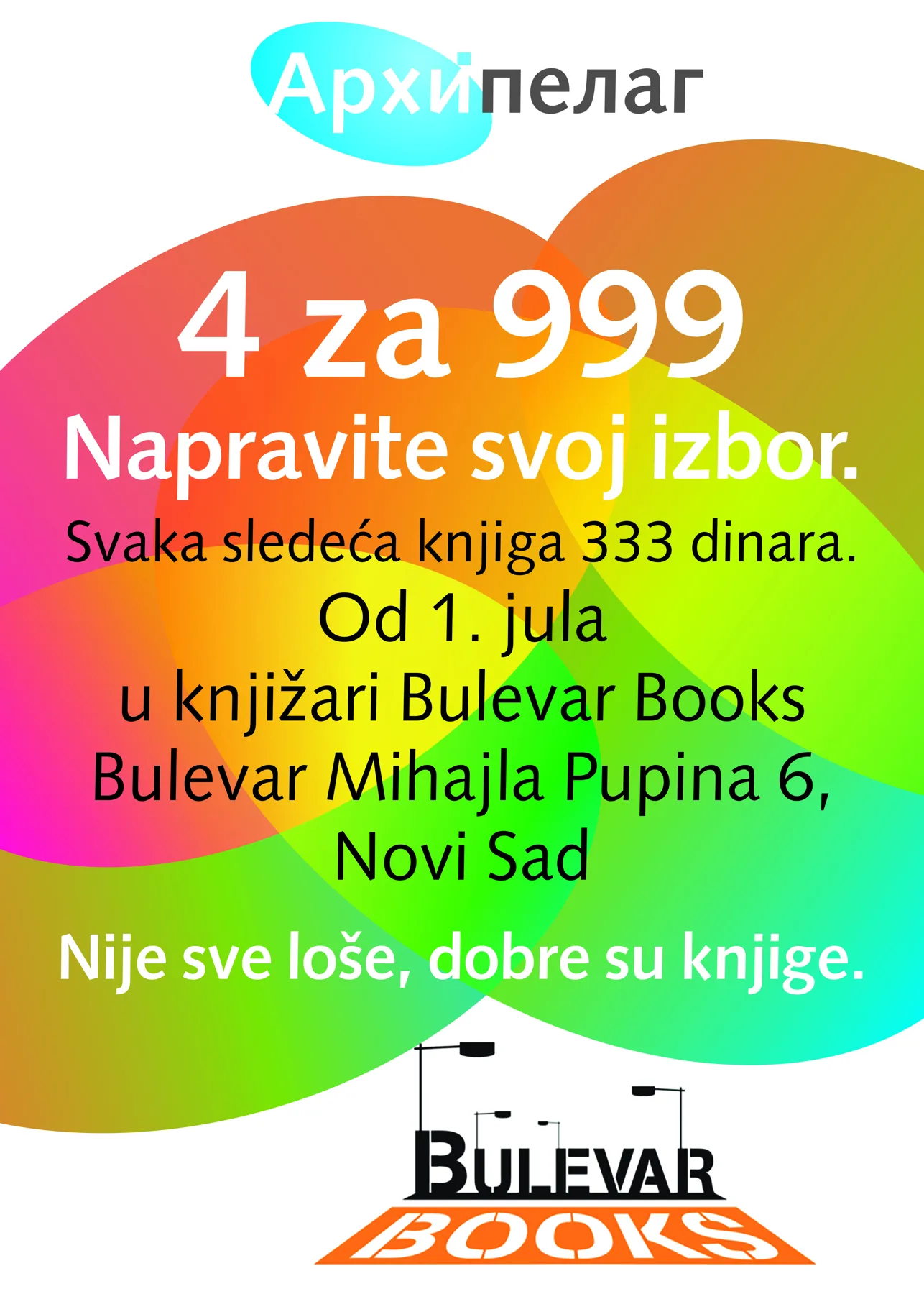 Ilustracija za tekst Napravite svoj izbor u knjižari Bulevar Books u Novom Sadu: specijalna akcija Arhipelaga 3 za 999