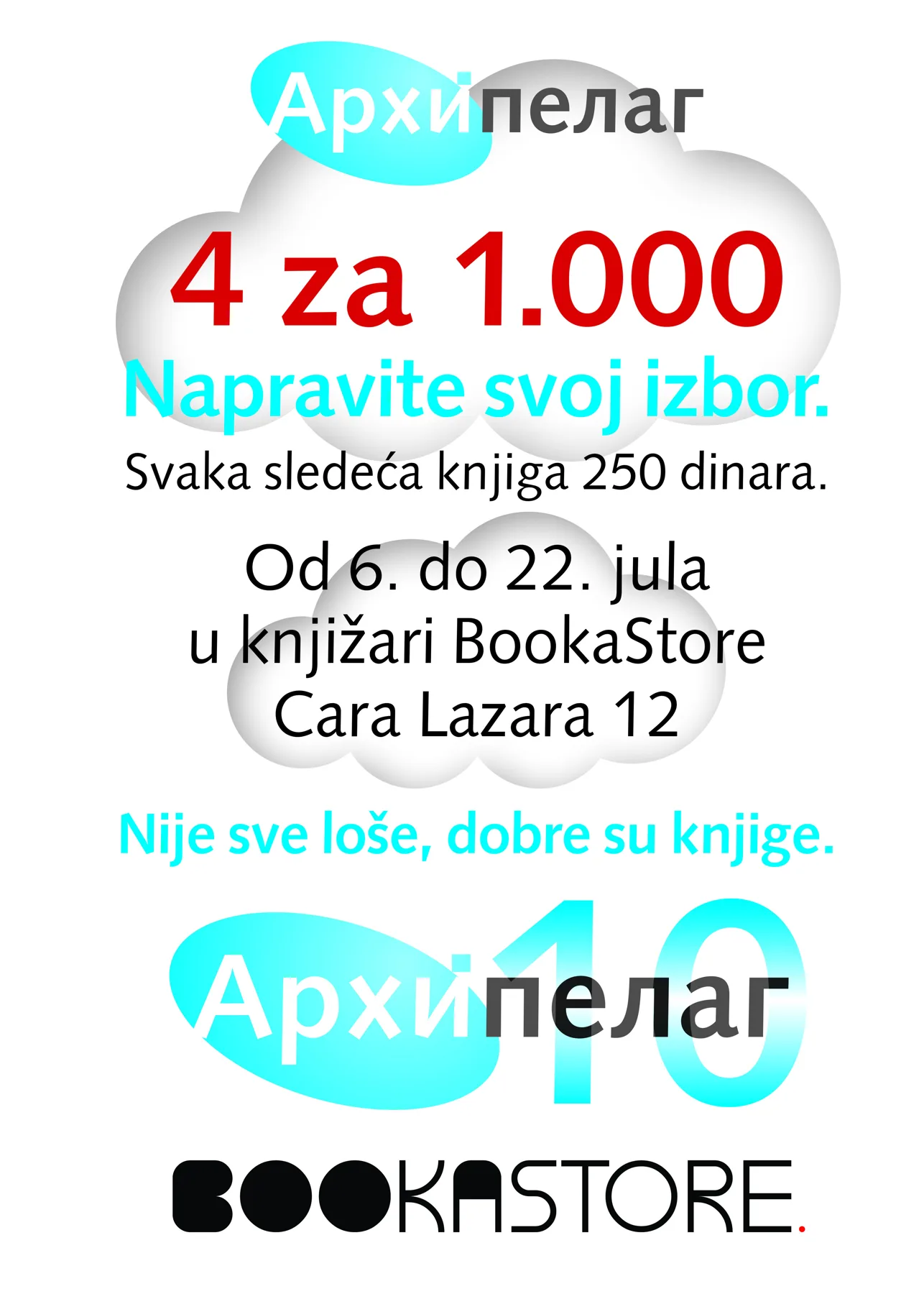 Akcija: 4 za 1.000 u knjižari Bookastore
