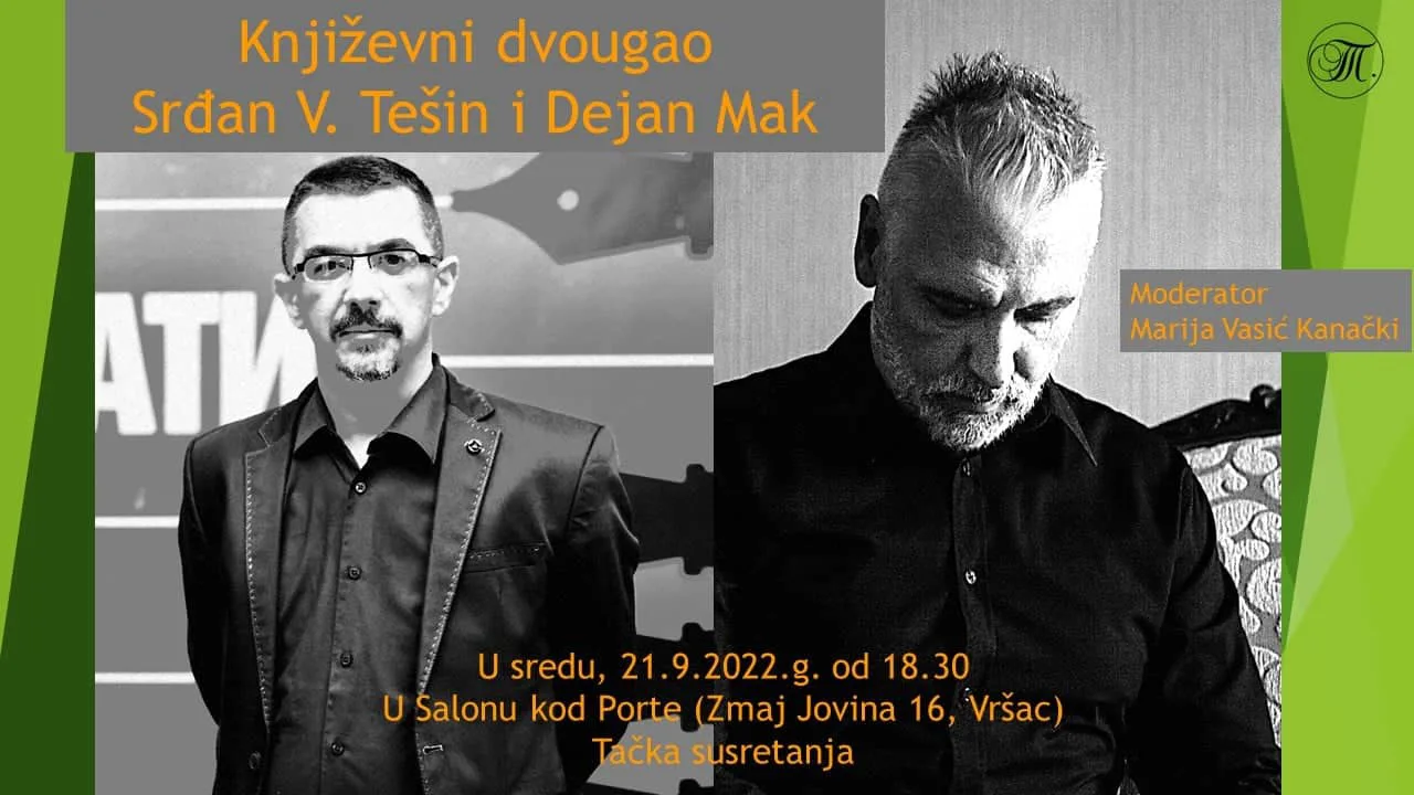Ilustracija za tekst Srđan V. Tešin i Dejan Mak u Književnom dvouglu u Tački susretanja